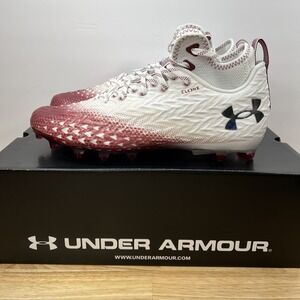Under Armour Men's 11 Spotlight Clone 3.0 MC Football Cleats 3026334-107 WHT/RED